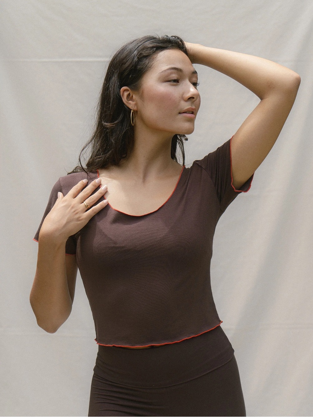 Indigo Luna Moon Tee, Carob, XS/S